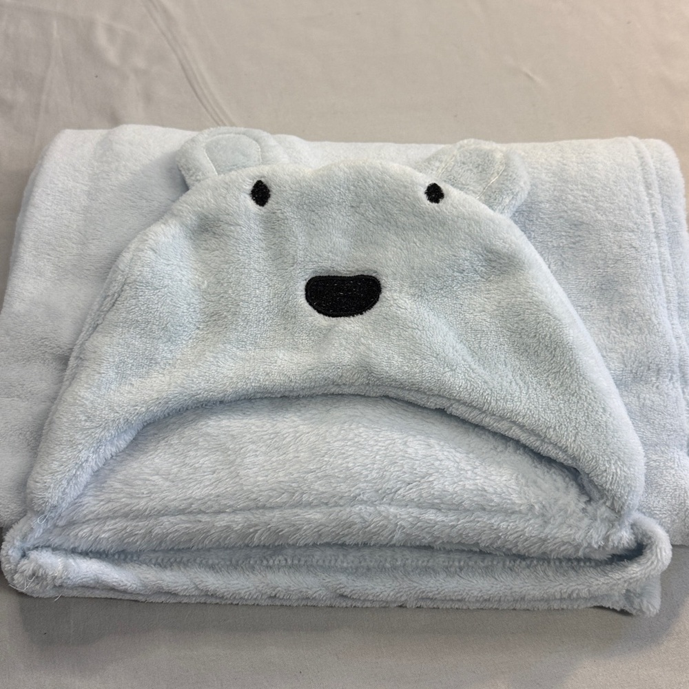 🐥 Birbaby - Cute Bear Face Plush Hoodie Towel